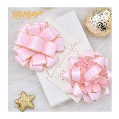 Yama Ribbon 9.5cm 10cm Width Wholesale Gold Edge Satin Ribbon Wrapping Decoration Star Gift Bows