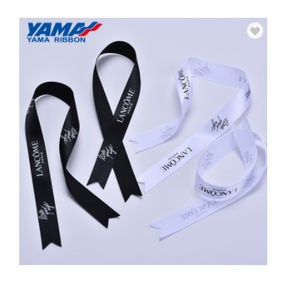 YAMA Factory Professional Customized Sizes Printed Satin Grosgrain Trimmed Ribbon Cutting