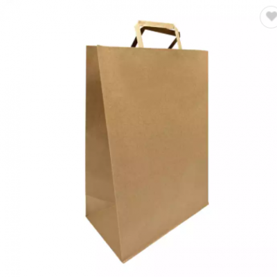 Kraft Paper Bags with Flat Handles 12x7x17 inches