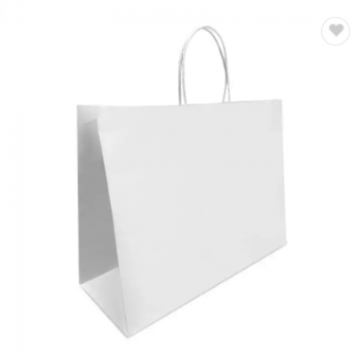 White Kraft Paper Bags with Twisted Handles 16x6x12 inches