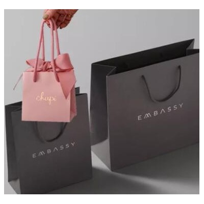 Wholesale Custom Logo Color Brand Luxury Boutique Wrapping Packaging Shopping Paper Gift BagsPopular