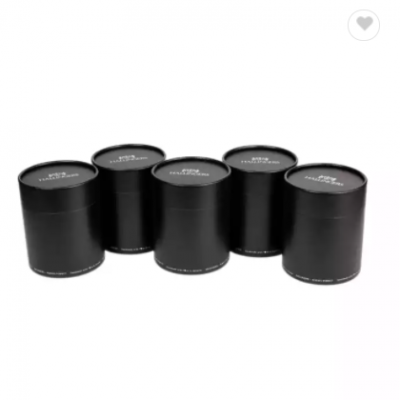 recyclable cylinder package box for candle black candle packaging boxes with silver stamping