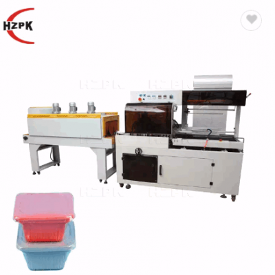 hzpk automatic bottles box carton textbook paper film heat sealing cutting thermal shrink tunnel wra