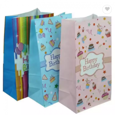 Custom Eco-friendly Colorful Custom Printing Kraft Paper Bag Retail Gift Packaging Candy Wrapping Pa