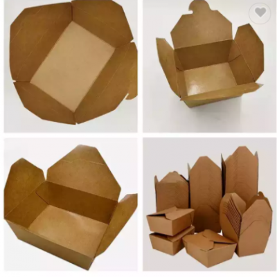 Cheap Customized Disposable Lunch Kraft Paper Food Packaging Lunch Container Hot Sale Paper Box Lunc