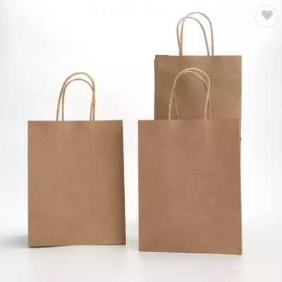 Eco-Friendly Reusable Biodegradable Custom Your Own Logo Kraft Paper Shopping Bags For take-out food