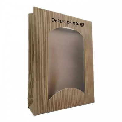 Wholesale luxury paper bag customized size recyclable original brown color corrugated material paper