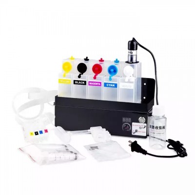 Ocbestjet White Bulk DTF Tank Continuous Ink Supply Mixer System CISS For Epson L1800 XP 15000