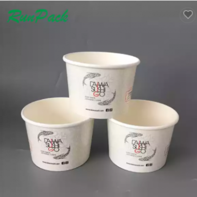 Disposable Biodegradable Takeaway Shallow Kraft Soup Salad Paper Bowl