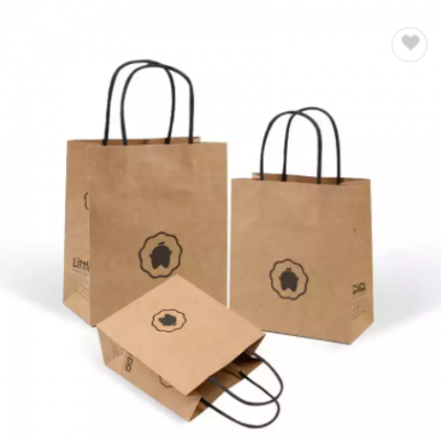 Good Quality Eco Friendly Custom Gift Kraft Shopping Paper Bags With Twisted Paper Handle