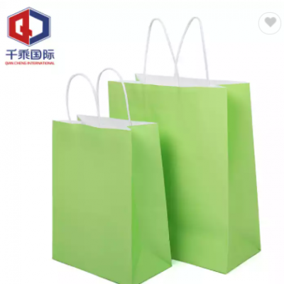 wholesale custom logo printed Kraft paper shopping bag colorful foldable shopping bag gift packaging