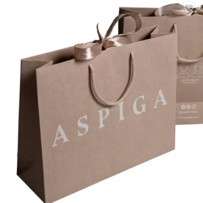 wholesale custom printed craft brown kraft paper shopping bags with handlesPopular / 3