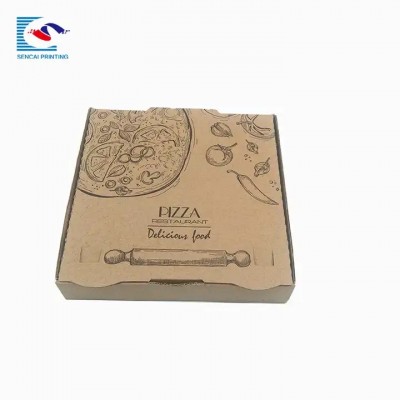 SENCAI High-end Custom Logo Take Away Corrugated Paper Box Pizza Box