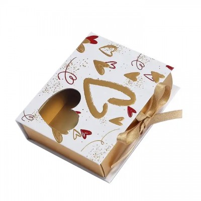 Luxury custom logo small wedding candy packing heart shaped chocolate gift box packaging