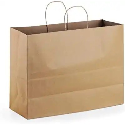 Brown Large Paper Bags with Handles Bulk Kraft Grocery Shopping Merchandise Retail Bags