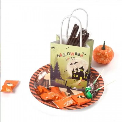 Factory wholesale funny halloween gift paper bag cartoon devil gift packaging bag kraft paper tote b