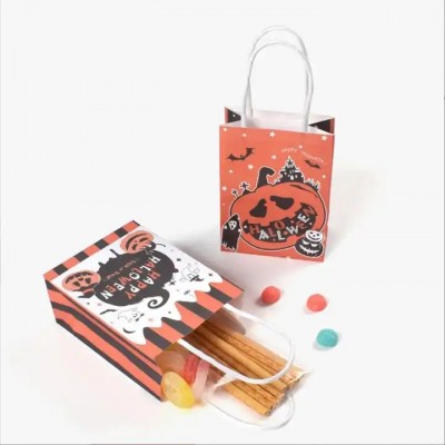 wholesale eco-friendly cute custom printed halloween kraft paper gift bag with your own logo