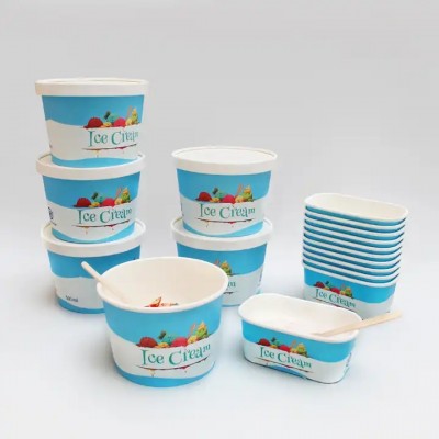 Customized Disposable Paper Bowl Ice Cream Paper Cup Eco Friendly Food Grade bowl round