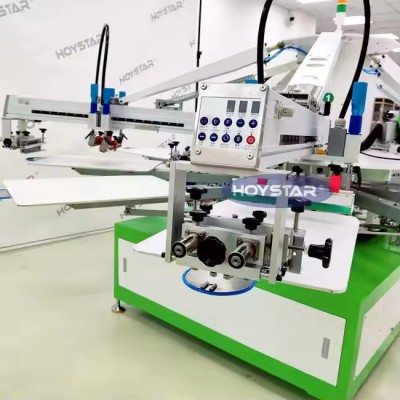 automatic screen printing 4color 8station press machine for tshirt textile giostra serigrafica autom